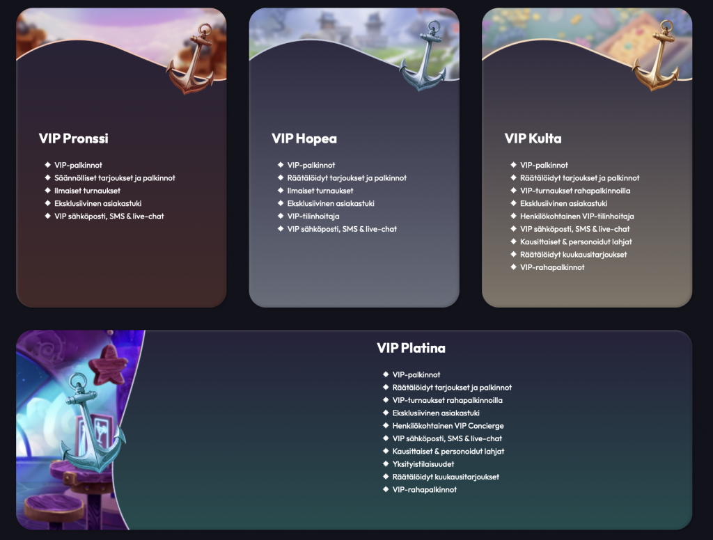 Revolut kasinot palkitsevat asiakkaitaan VIP-ohjelmilla, jotka tarjoavat palkintoja, lahjoja, etuja ja paljon muuta.